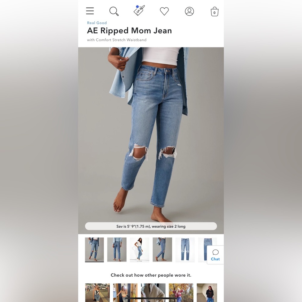 Brand new! Comfort Stretch waist ripped mom jeans